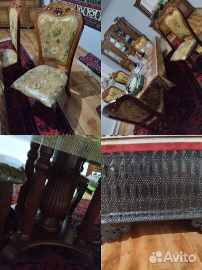 Стол,стулья, сундук, комод,горка камод