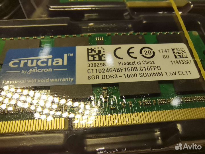 Новая Crucial ddr3 sodimm dimm