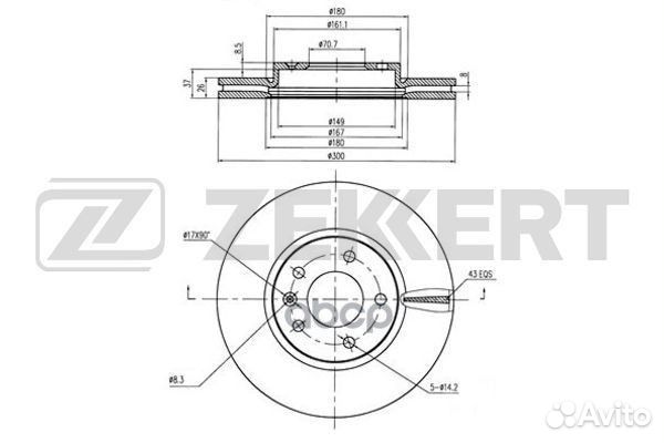 Диск торм. перед. Сhevrolet Cruze (J300/5/8) 09