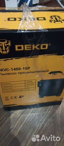 Строительный пылесос Deko dkvc1400-15p,новый