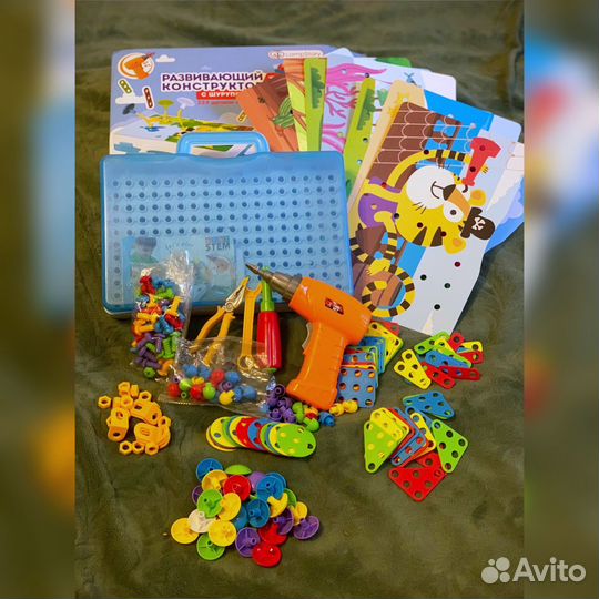 Развивающий конструктор 3D с шуруповертом 1,5+
