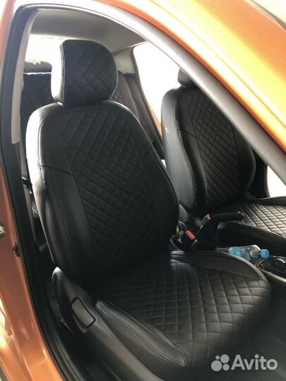 Модельные чехлы Автопилот на Киа Рио из эко кожи ч