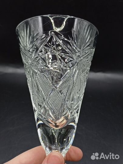 Фужеры Бокалы Хрустальные Резьба Винтаж СССР