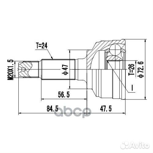 ШРУС daihatsu sirion 2010- наружн. Z87001R Zikmar