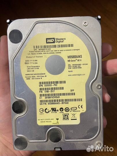 Жесткий диск Western Digital WD 500Гб