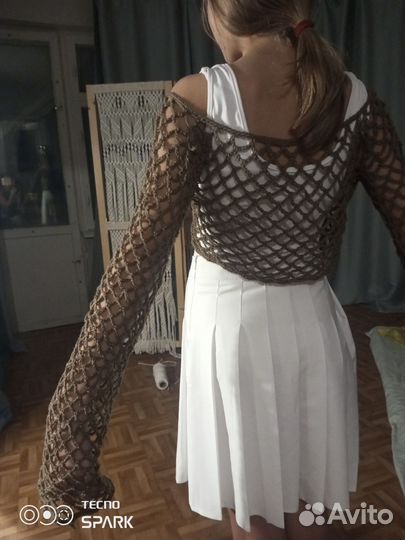 Кофта сетка вязаная