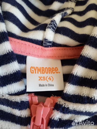 Халат махровый на молнии для бассейна gymboree 4T