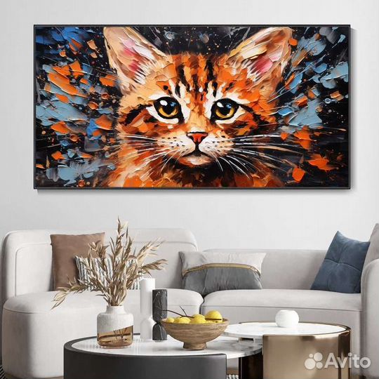 Картина маслом Рыжий котик