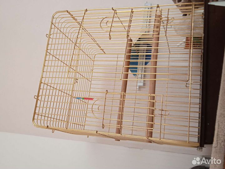 Большая золотая клетка для попугая 68.5*45.5*46