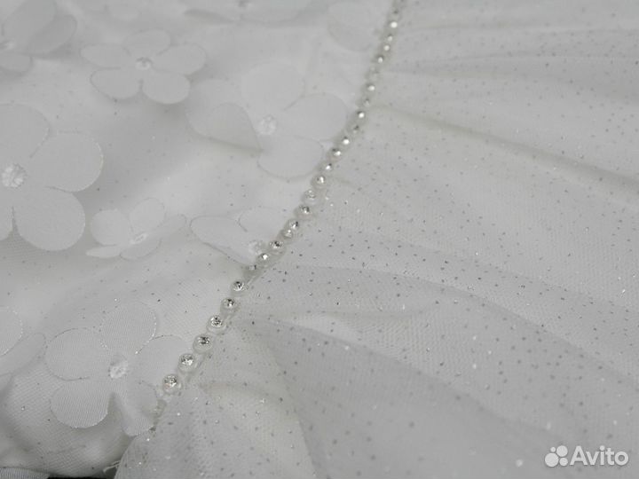 Платье для девочки нарядное новогоднее 92 белое