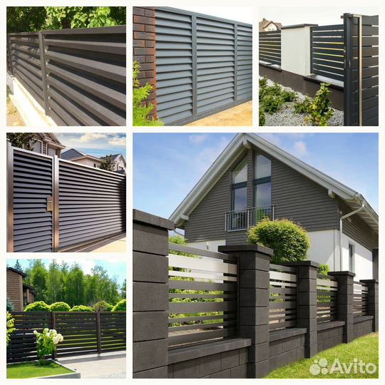 Современные металлические заборы Жалюзи