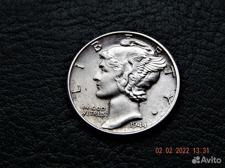 Даймы США-10 цент 1941-1944 серебро