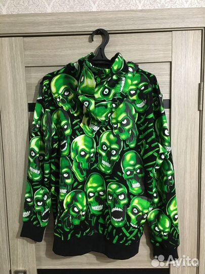 Green skull 2024 supreme hoodie