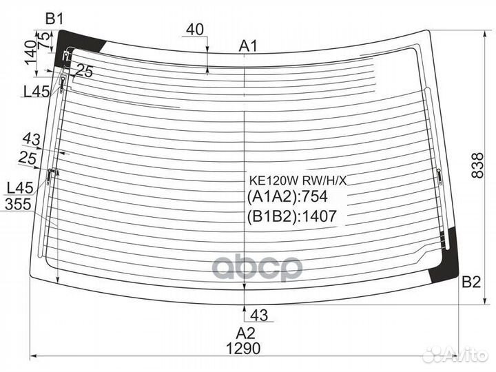 Стекло заднее (Цвет зеленый/ Обогрев/ Антенна/ 4D