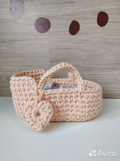 Люлька для кукол из трикотажной пряжи