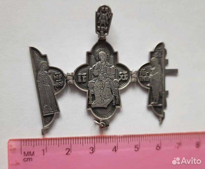 Крест серебряный складень Голгофа