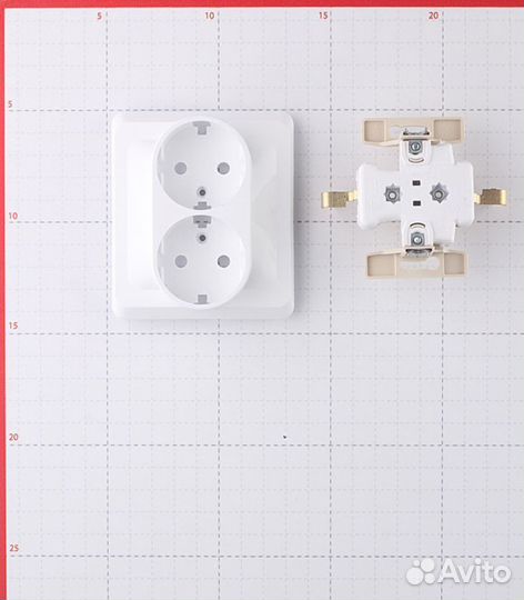 Розетка с рамкой PC16-007B двойная скрытая установ