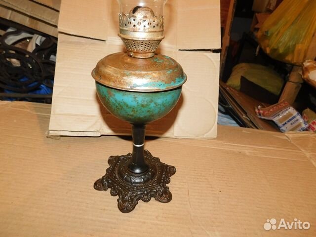 Настольная керосиновая лампа клеймо Златоуст