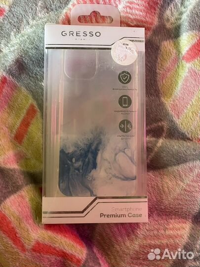 Чехол на iPhone 12 mini серо-голубой
