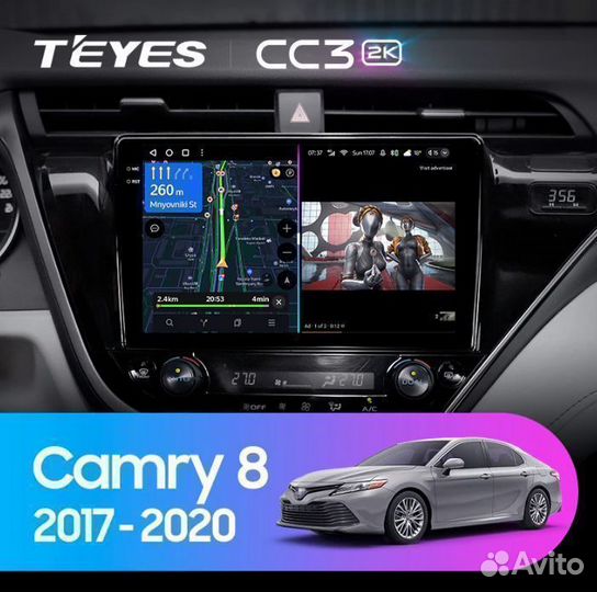 Магнитола Teyes CC3 2K 4/32 Toyota Camry 8 17-20