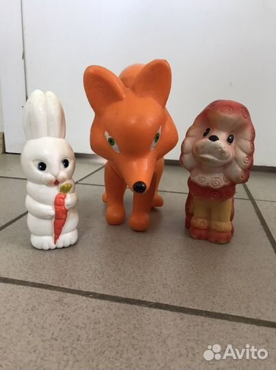 Мягкие, резиновые игрушки ссср. звери. Дутыши