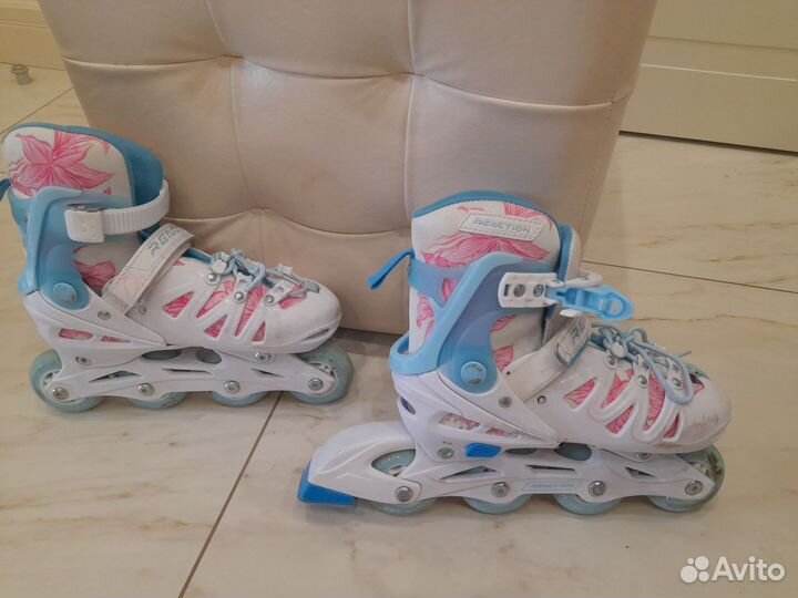 Роликовые коньки детские раздвижные размер 32-35