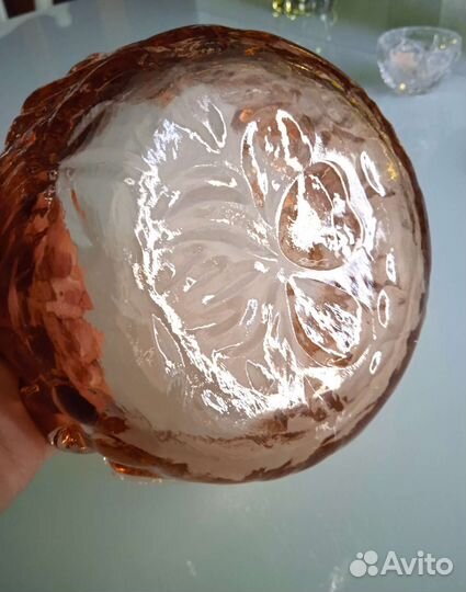 Вазочка конфетница цветное стекло СССР