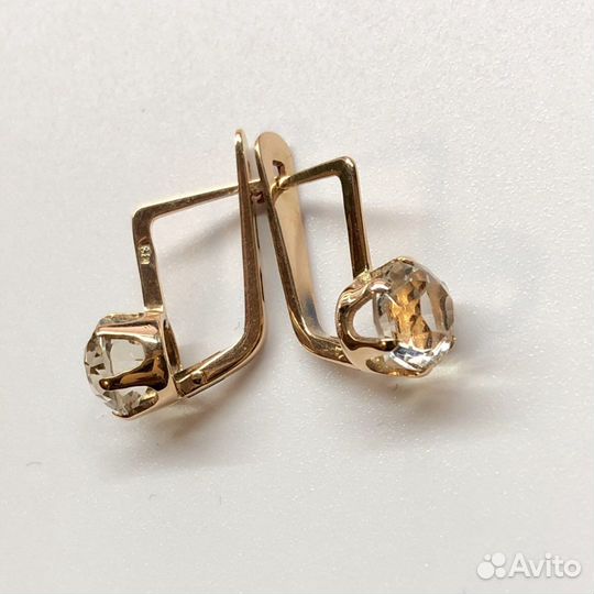 Золотые серьги 583 пробы СССР