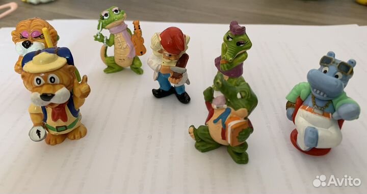 Все 7 фигур из Киндер 90е Львы Крокодилы