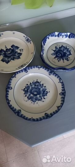 Посуда Гжель тарелки