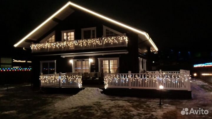 Контурная подсветка дома под ключ