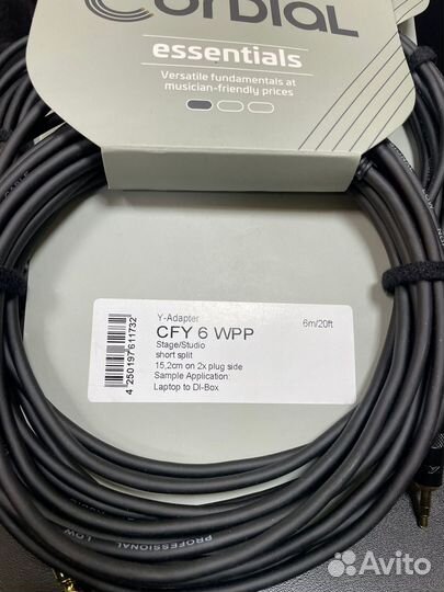 Провод для ноутбука AUX Cordial CFY 6 WPP