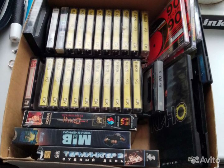 VHS, CD, audio cassette, vinyl