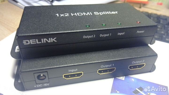 Разветвитель hdmi Splitter 1x2 (DeLink)