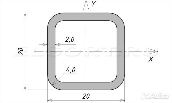 Профильная труба 20х20х2 мм