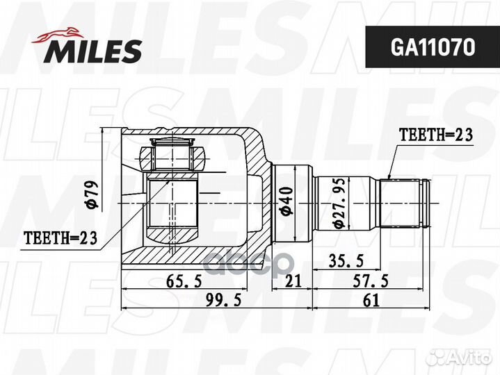 Шрус внутренний левый ford focus II 04-11 GA110