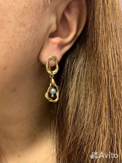 Серьги позолота