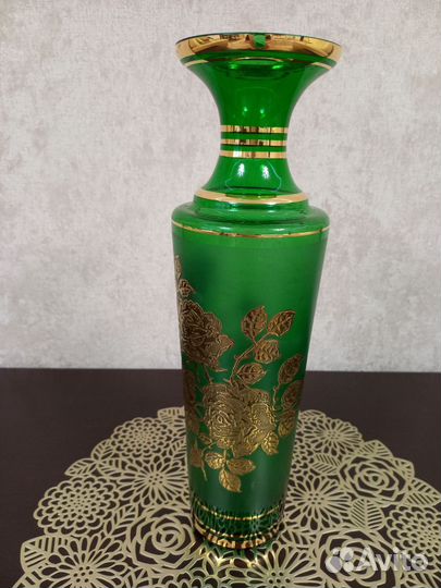 Ваза для цветов большая СССР Чехословакия Богемия