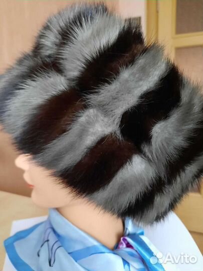 Шапка женская норка с каракулем СССР