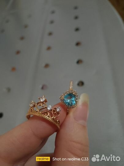 Позолоченные кольца с топазом