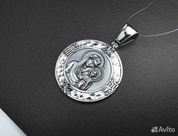 Казанская.Подвеска серебряная нательная