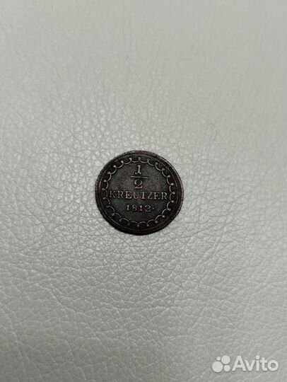 Монета 1/2 Крейцера 1812