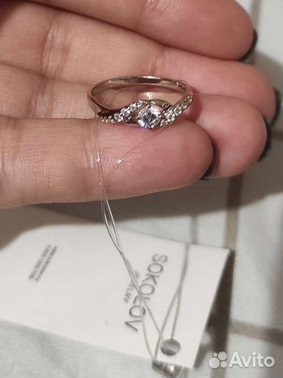 Серебряное кольцо 18,5 новое