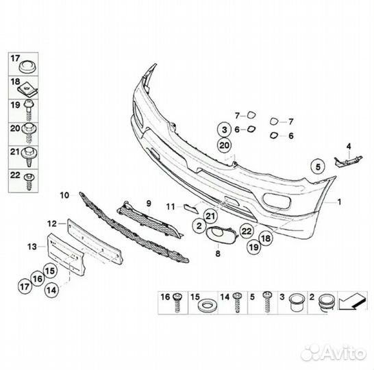 Кронштейны бампера Бмв х5 е53 / Bmw x5 e53