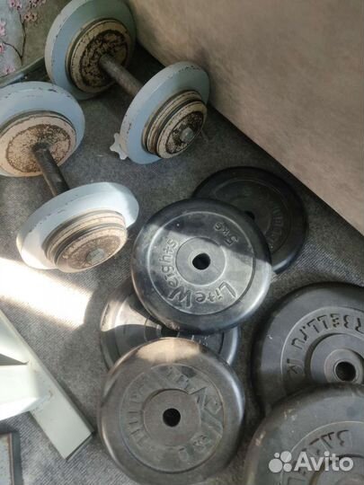 Штанга гриф блины бу