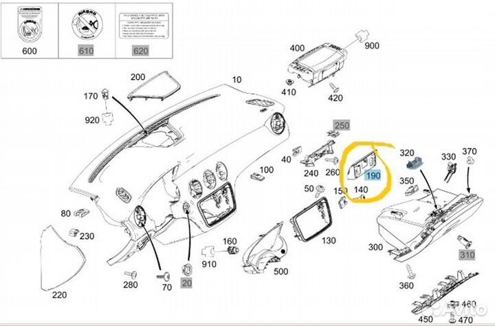 Накладка панели Mercedes-Benz Gla-Class X156 2709