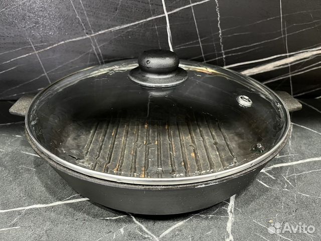 Чугунная сковородка жаровня гриль
