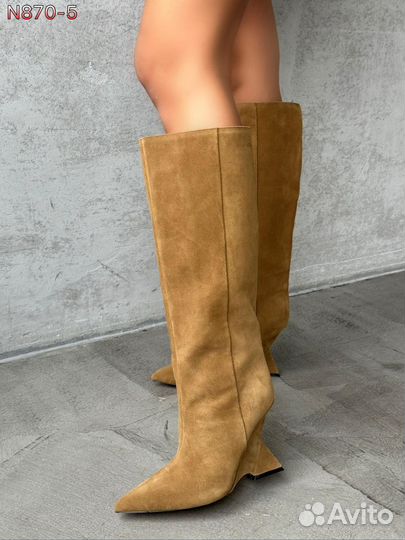 Сапоги женские на танкетке (разные)