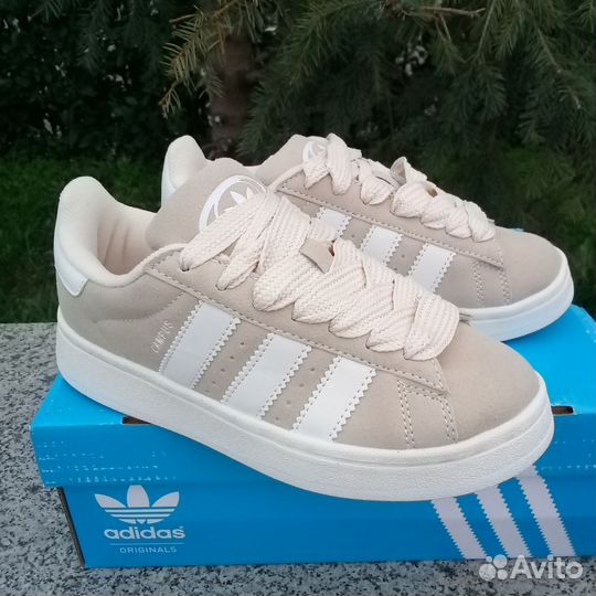 Кроссовки бежевые adidas campus женские