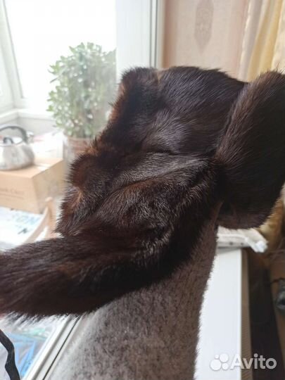 Шапка ушанка мужская натуральный мех норки